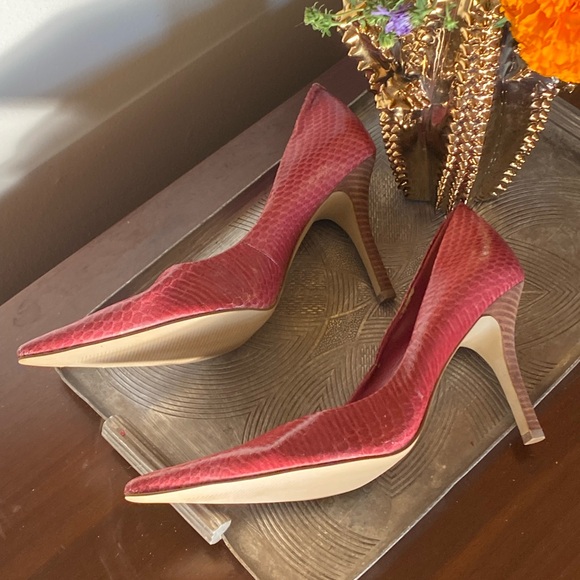 Barbie Pink faux snake skin stiletto pumps - Picture 7 of 13